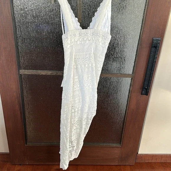 Just BEE Queen Tulum Ruched Crochet Midi Dress size Large